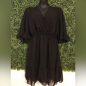 Swiss dot lace empire waist dress (flirty, flattering,light, tea party, wedding)